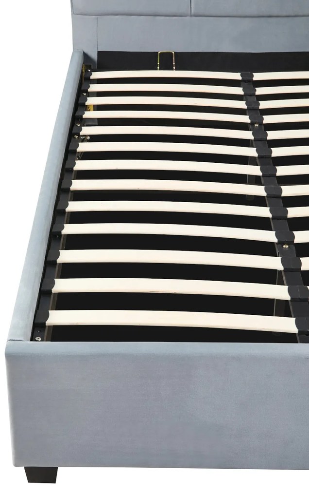 Κρεβάτι Μονό ArteLibre CLOUDREST Γκρι Ύφασμα 214x127.5x109cm (Στρώμα 120x200cm)