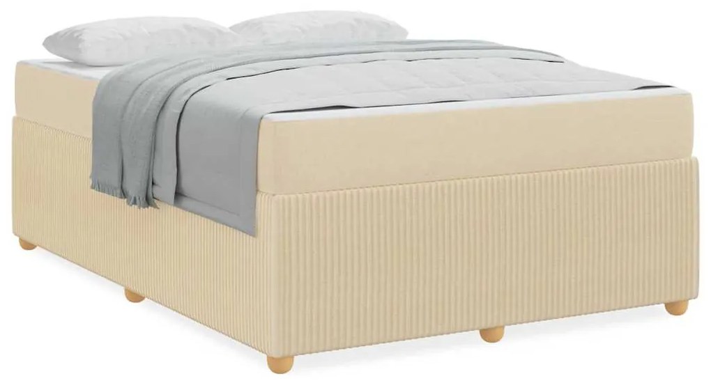 vidaXL Σκελετός Κρεβατιού Άλλο Κρεμ 140 x 200 cm ύφασμα