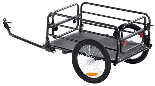 VEVOR Bike Cargo Trailer, 160 lbs Load Capacity, Heavy-Duty Bicycle Wagon Cart, Foldable Compact Storage &amp; Quick Release with Universal Hitch, 16&quot; Wheels, Safe Reflectors, Fits 22&quot;-28&quot; Bike Wheels