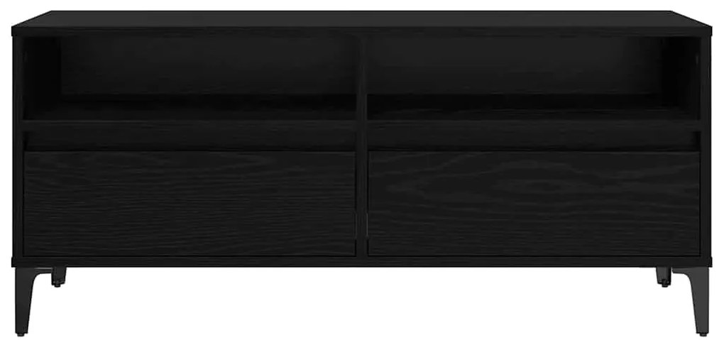 vidaXL Ντουλάπι TV με συρτάρι Μαύρη Οξυά 100 x 34,5 x 44,5 εκ.