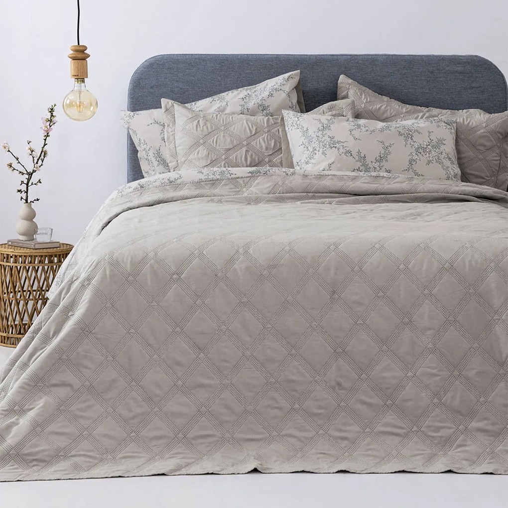 Κουβερλί Υπέρδιπλο (Σετ 220x240) Palamaiki Ifigenia Beige