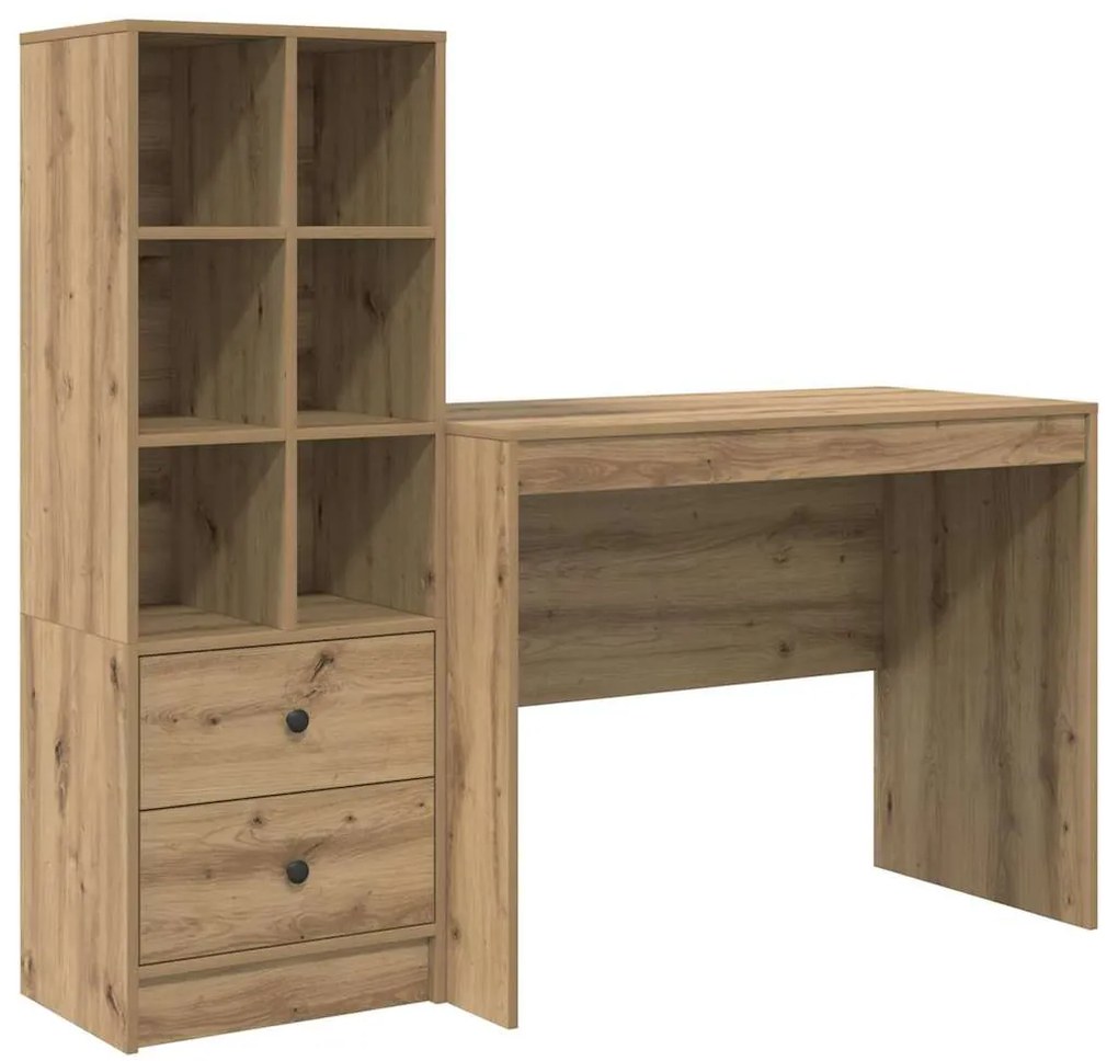 vidaXL Γραφείο με αποθηκευτικό χώρο με συρτάρι 2 pcs artisan δρυς