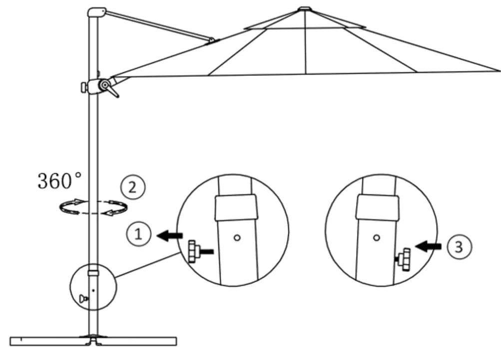 vidaXL Ομπρέλα Κήπου Κρεμαστή Πρόβ. Ανθρακί 300 εκ Ιστό Αλουμινίου