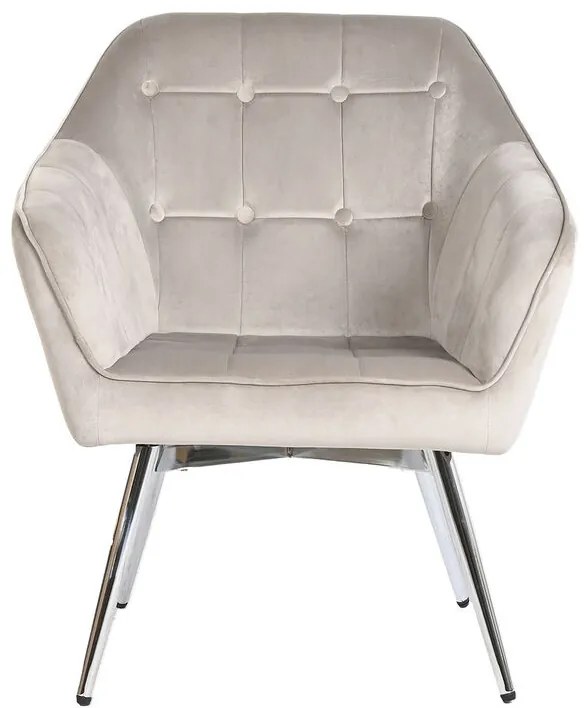 Κάθισμα Home ESPRIT Γκρι Κρεμ Χρυσό Ασημί πολυεστέρας Μέταλλο 74 x 74 x 90 cm 74 x 67 x 90 cm