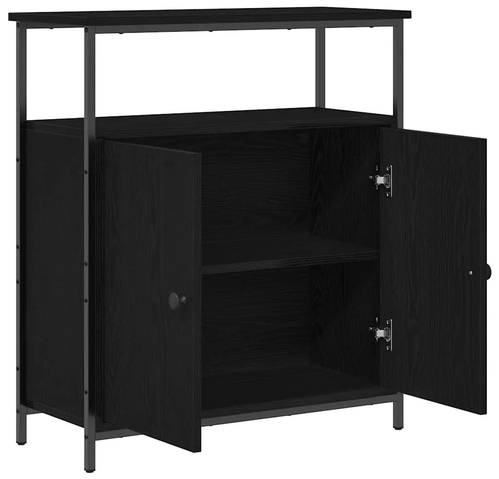 vidaXL Πλαϊνό γραφείο Μαύρη Οξυά 70 x 30 x 80 εκ. Επεξεργασμένο ξύλο