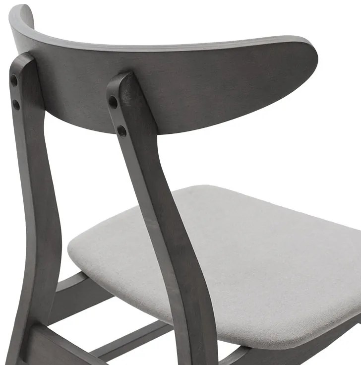 Καρέκλα Orlean pakoworld γκρι ύφασμα-rubberwood ανθρακί πόδι