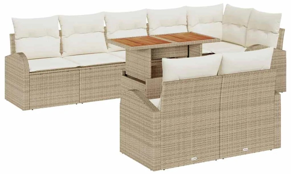 vidaXL Σετ Καναπέ Κήπου 9 pcs μπεζ και κρεμ 100 x 55 x 73 εκ