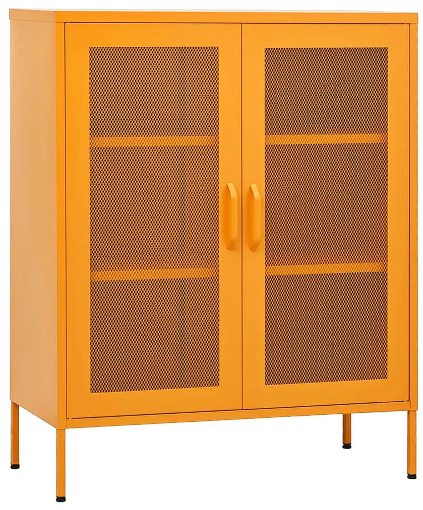 vidaXL Ντουλάπι Αποθήκευσης Μουσταρδί 80 x 35 x 101,5 εκ. Ατσάλινο