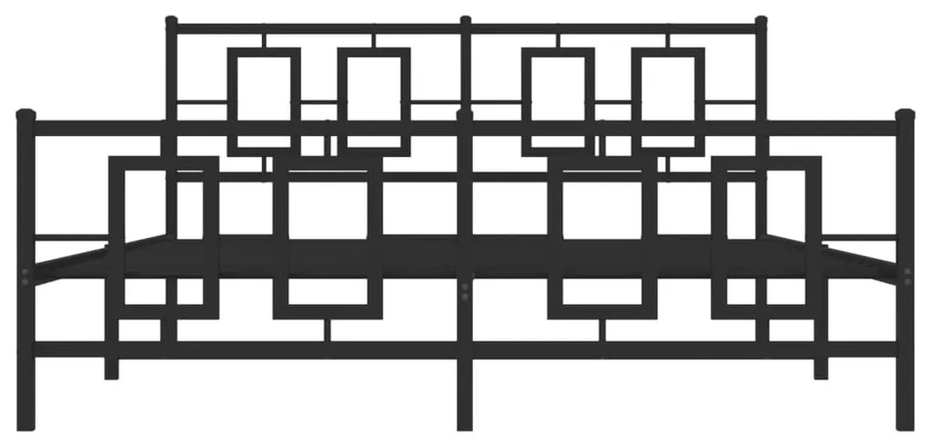 vidaXL Πλαίσιο Κρεβατιού με Κεφαλάρι&Ποδαρικό Μαύρο 150x200εκ. Μέταλλο