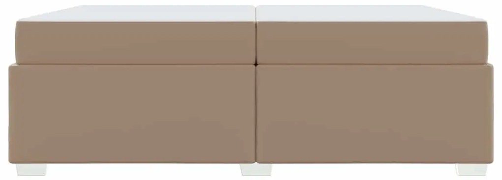 vidaXL Σκελετός Κρεβατιού Καπουτσίνο 200 x 200 cm Τεχνητό δέρμα