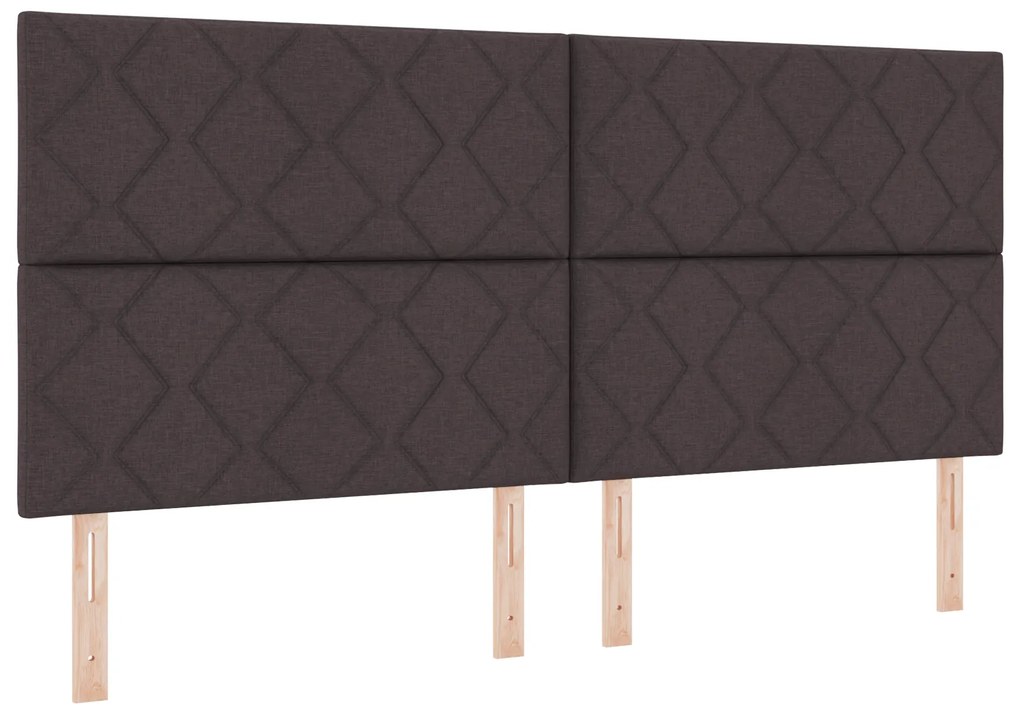 vidaXL Κρεβάτι με Στρώμα σε Σκούρο Καφέ, 200x200 εκ. Υφάσματος