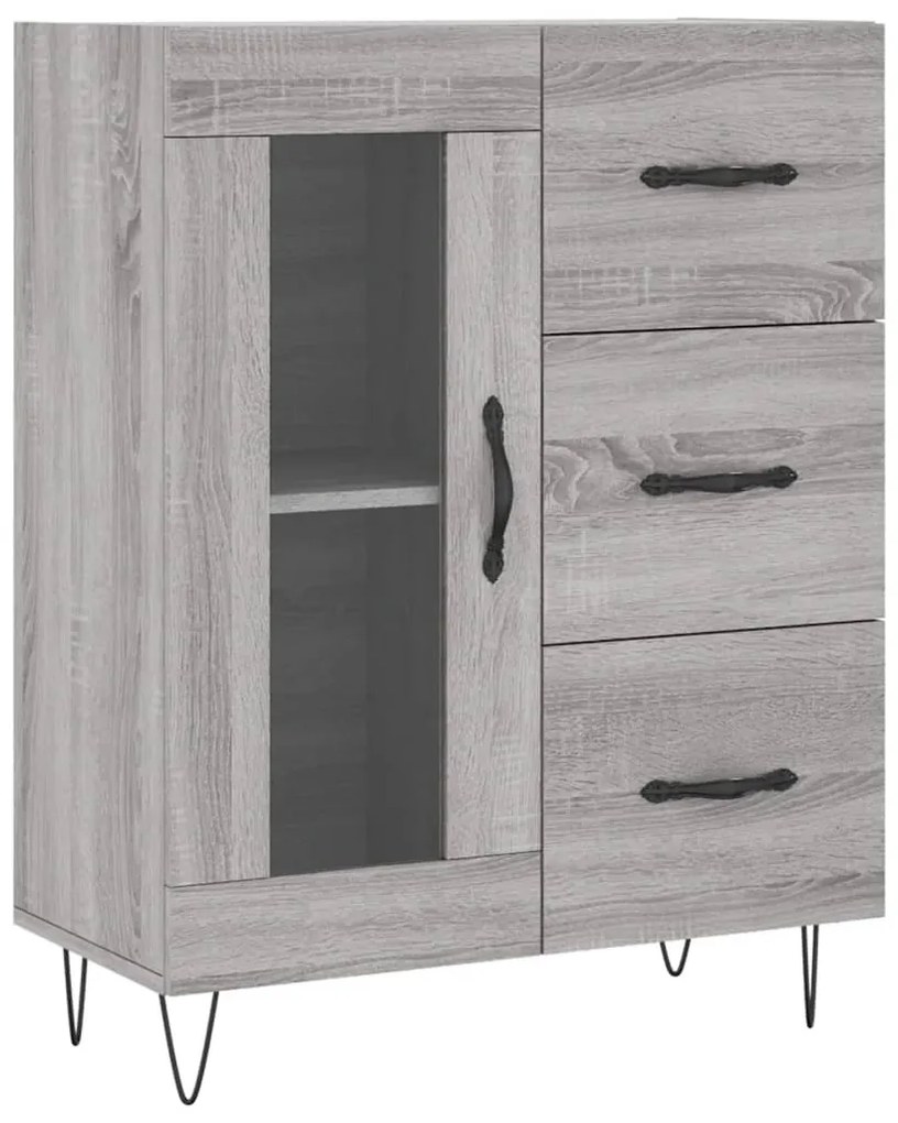 vidaXL Ντουλάπι Γκρι Sonoma 69,5 x 34 x 180 εκ. Επεξεργασμένο Ξύλο
