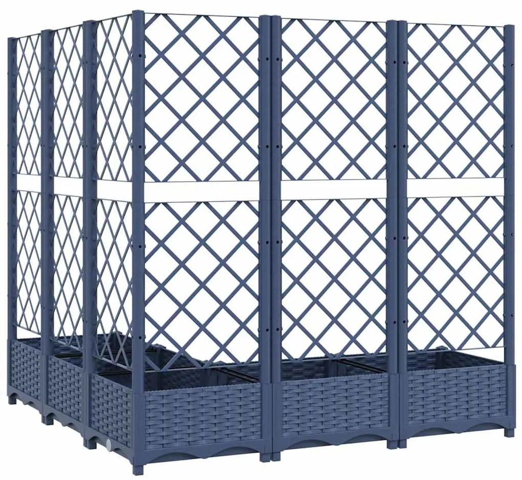 vidaXL Ζαρντινιέρα Κήπου με Καφασωτό Μπλε Γκρι 120x120x121,5 εκ. από PP