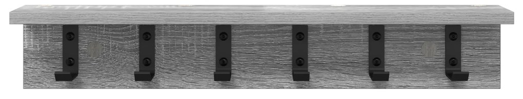 vidaXL Τοίχου Κρεμάστρα με ράφι Γκρι sonoma 60 x 10.5 x 10.5 εκ