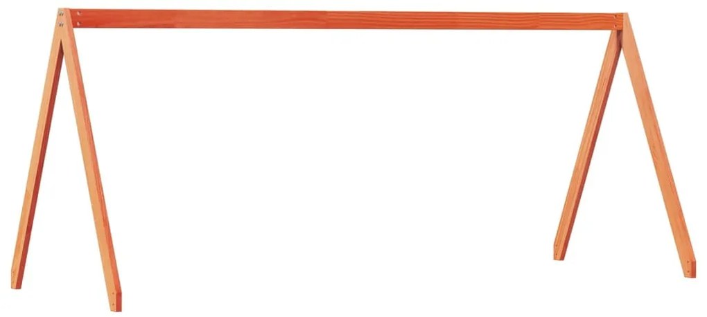 vidaXL Οροφή Κρεβατιού Παιδική Καφέ 209x85,5x88 εκ. Μασίφ Ξύλο Πεύκου