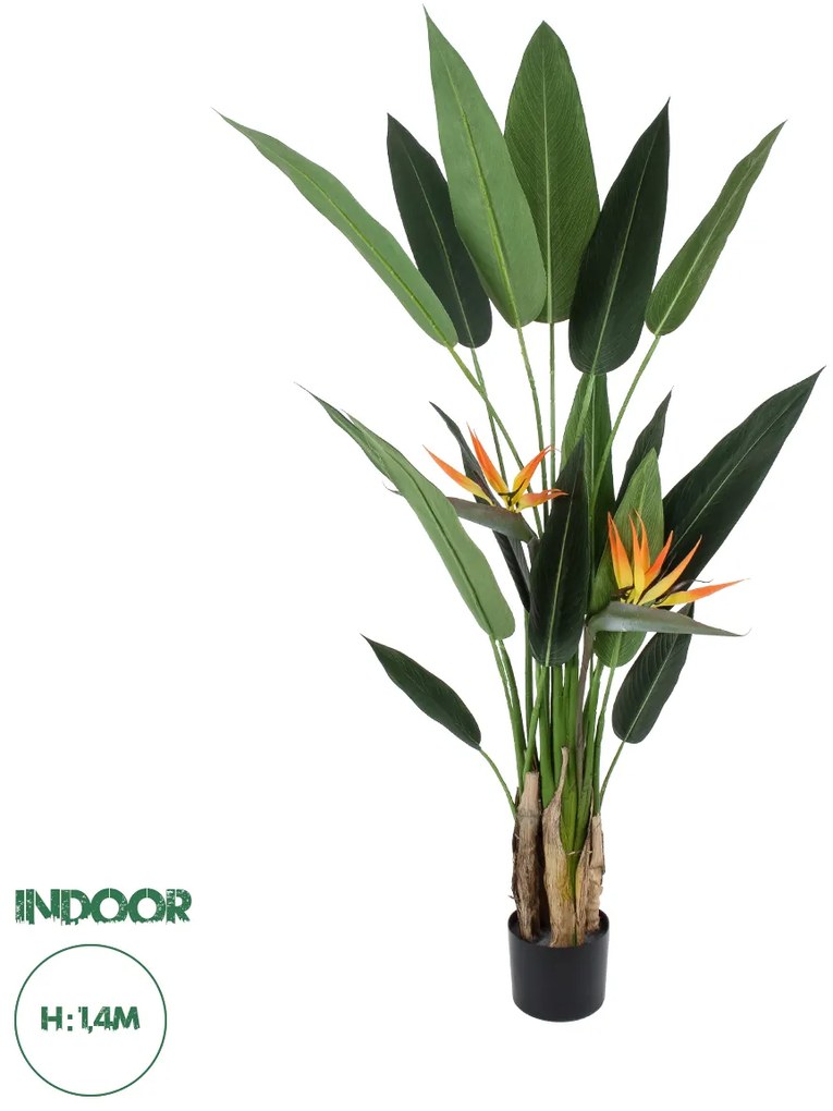 20032 GloboStar® Artificial Garden STRELITZIA REGINAE 20032 Τεχνητό Διακοσμητικό Φυτό Στρελίτσια - Πουλί του Παραδείσου Υ140cm