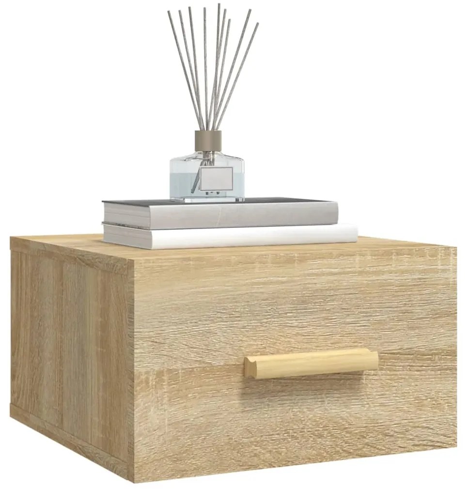 vidaXL Κομοδίνα Επιτοίχια Sonoma Δρυς 35 x 35 x 20 εκ.