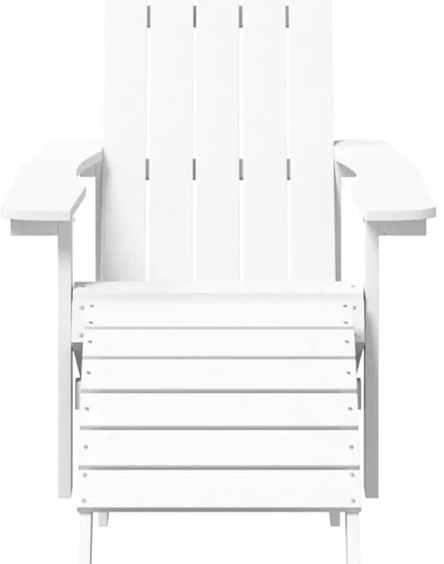 vidaXL Καρέκλες Κήπου Adirondack 2 τεμ. Λευκές από HDPE με Υποπόδια