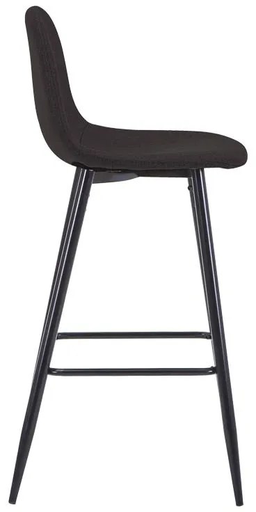 Σκαμπό μπαρ μεσαίου ύψους Bella ανθρακί ύφασμα-πόδι μαύρο μέταλλο 41x47x93εκ 4αδα 41x47x93 εκ.