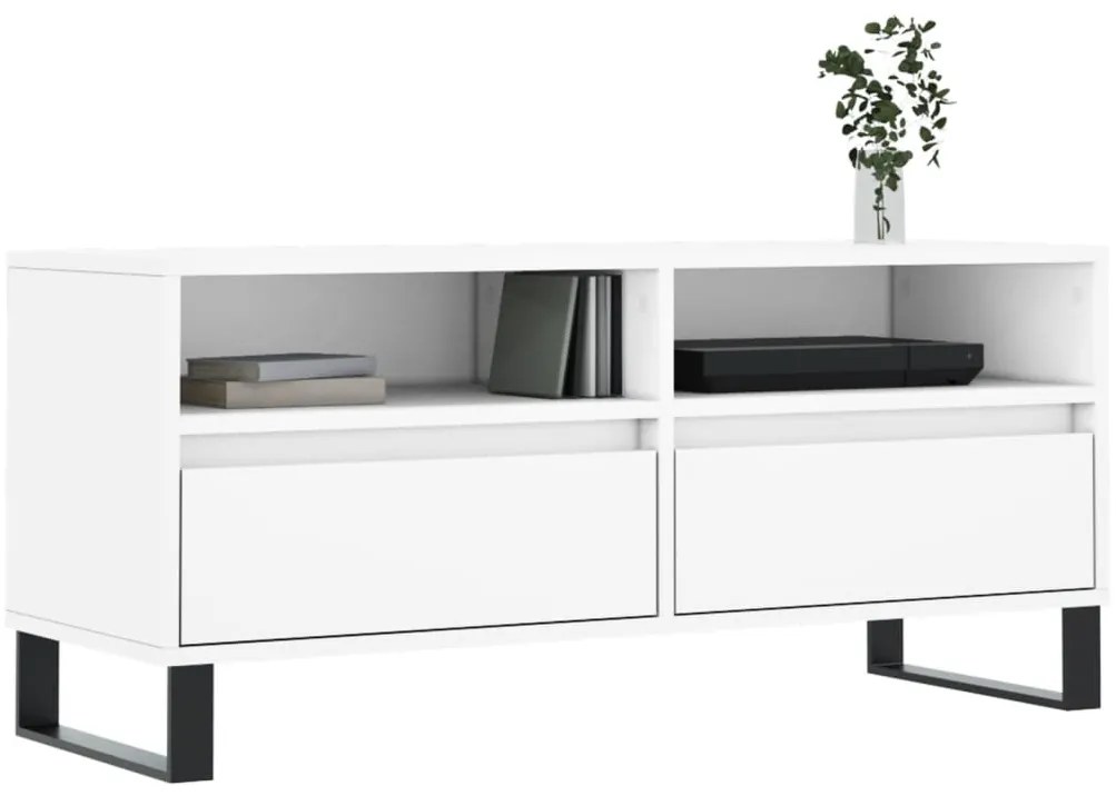 vidaXL Έπιπλο Τηλεόρασης Λευκό 100x34,5x44,5 εκ. Επεξεργασμένο Ξύλο