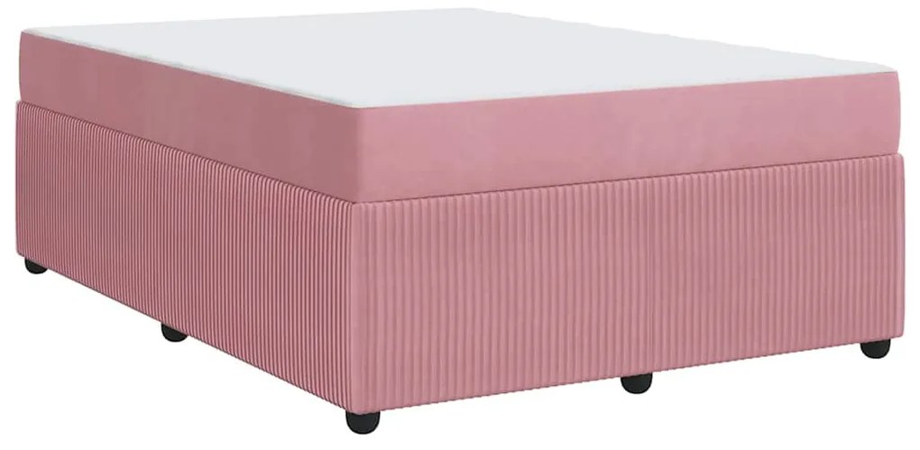 vidaXL Σκελετός κρεβατιού με στρώμα Άλλο Ροζ 140 x 200 cm Βελούδο