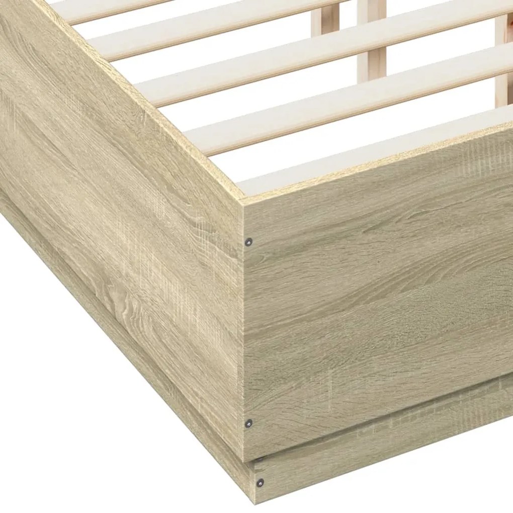 vidaXL Πλαίσιο Κρεβατιού Sonoma Δρυς 120x190 εκ. Επεξεργασμένο Ξύλο