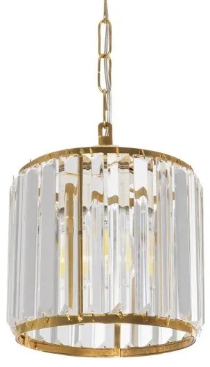 GLAMOROUS 203-0093 Κλασικό Κρεμαστό Φωτιστικό Κρύσταλλα Μονόφωτο 1 x E27 IP20 Χρυσό Μέταλλο με Διάφανο Κρύσταλλο-Μ1 Globostar-20 203-0093