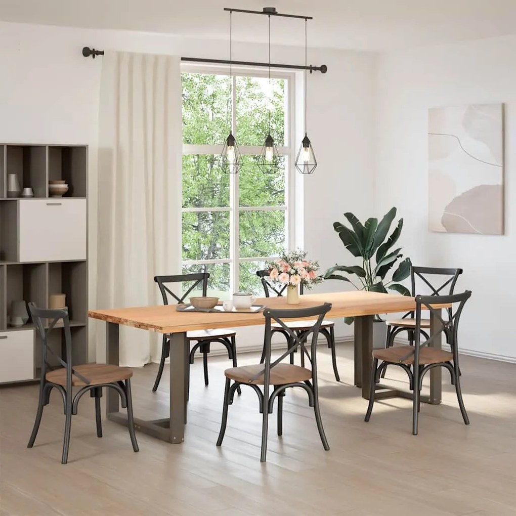 vidaXL Πόδια Τραπεζαρίας σε Σχήμα Τ, 2 τεμ. Μαύρο 90x35x(72-73) εκ. Ατσάλι