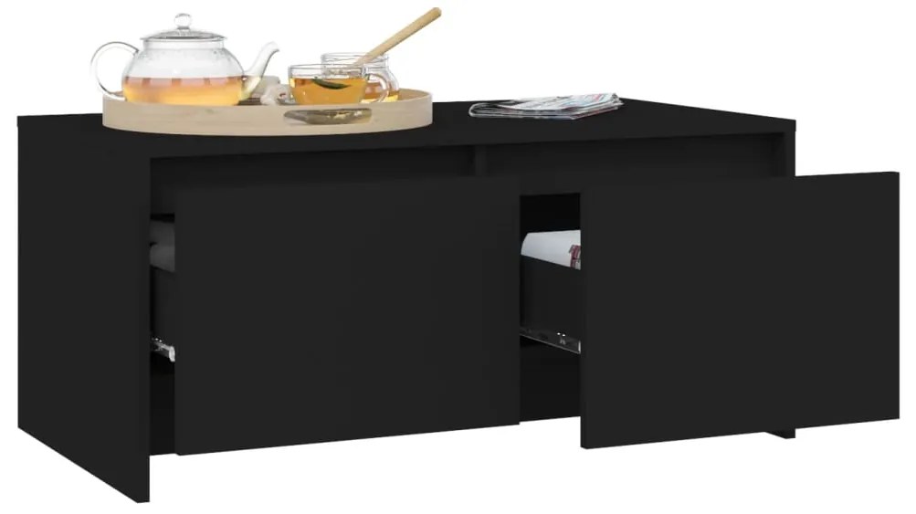 vidaXL Τραπεζάκι Σαλονιού Μαύρο 90x50x41,5 εκ. Επεξεργασμένο Ξύλο