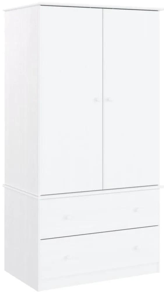 Ντουλάπα ALTA Λευκή 90 x 55 x 170 εκ. από Μασίφ Ξύλο Πεύκου - Λευκό