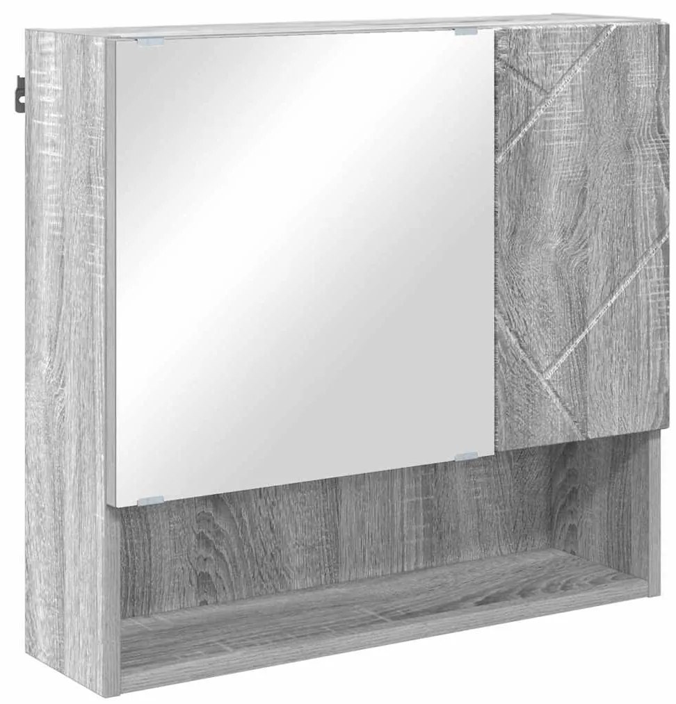 vidaXL Σετ Επίπλων Μπάνιου Επιτοίχιο με αποθήκευση 4 pcs Γκρίζο Σονομα