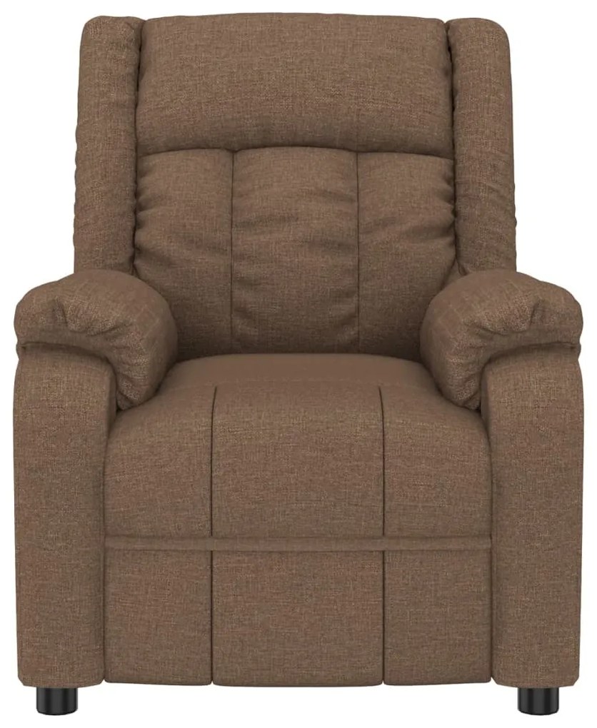 vidaXL Πολυθρόνα Μασάζ Ηλεκτρική Καφέ Υφασμάτινη