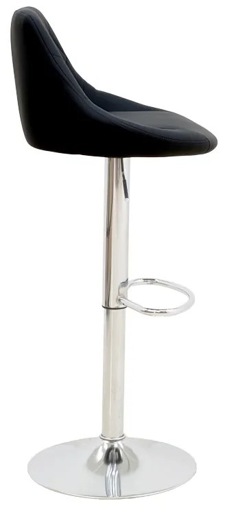 Σκαμπό μπαρ Runo πτυσσόμενο μαύρο pu-βάση χρωμίου 47x49x112