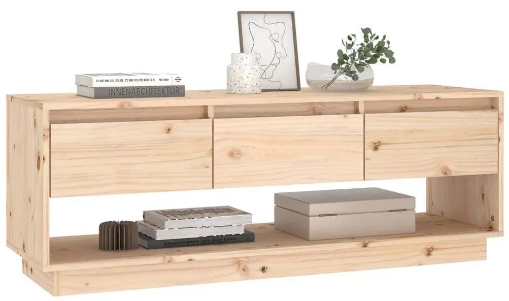 vidaXL Έπιπλο Τηλεόρασης 110,5 x 34 x 40 εκ. από Μασίφ Ξύλο Πεύκου