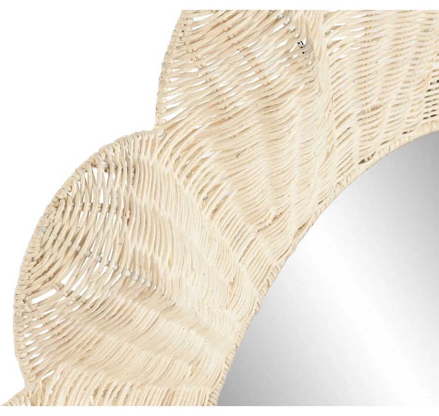 Τοίχο καθρέφτη Home ESPRIT Φυσικό Boho 91 x 6 x 91 cm