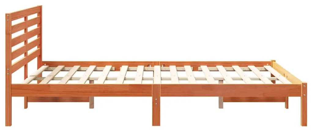 vidaXL Σκελετός Κρεβατιού με κεφαλάρι Κερωτό καφέ 140 x 220 cm