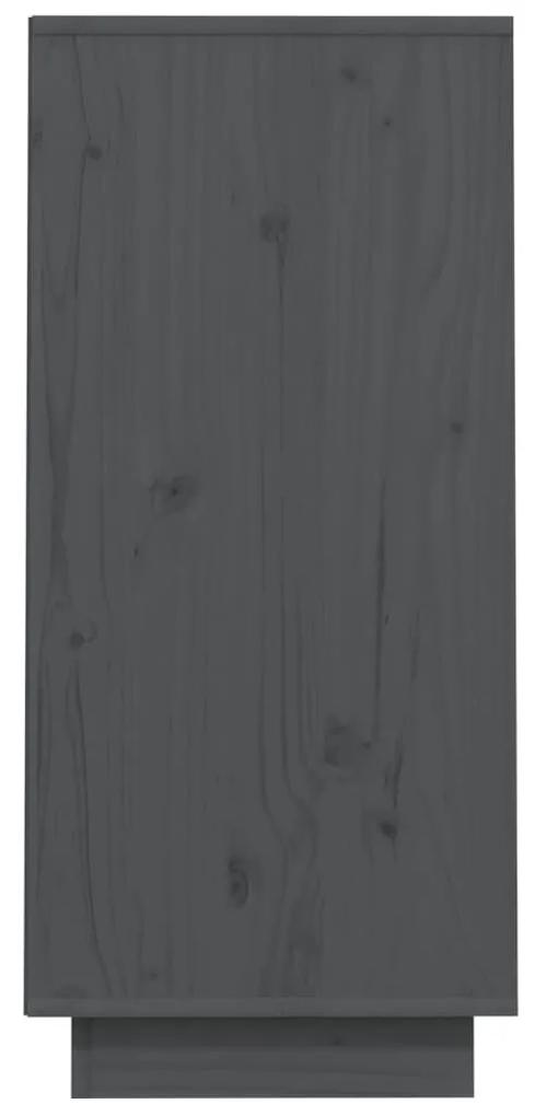vidaXL Ντουλάπι Κονσόλα Γκρι 60 x 34 x 75 εκ. από Μασίφ Ξύλο Πεύκου