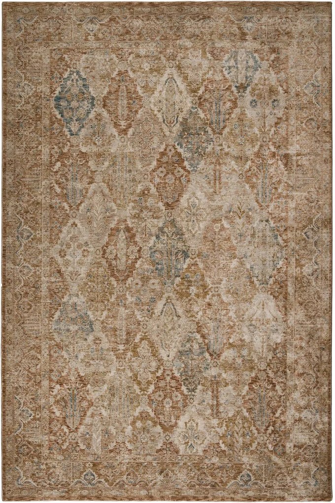 Χαλί Naf Naf Vittoria 184A Tile Brown-Beige-Petrol Βιοκαρπέτ 160X230cm