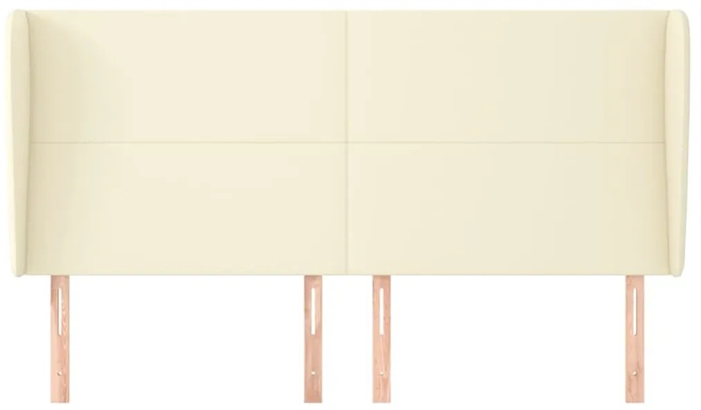 vidaXL Κεφαλάρι με Πτερύγια Κρεμ 183x23x118/128 εκ. Συνθετικό Δέρμα