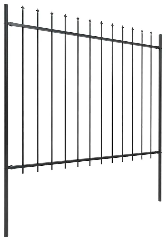 vidaXL Φράχτης Κήπου με Κορυφή Δόρυ από Ατσάλι 1603,5 x 150 εκ. Μαύρος