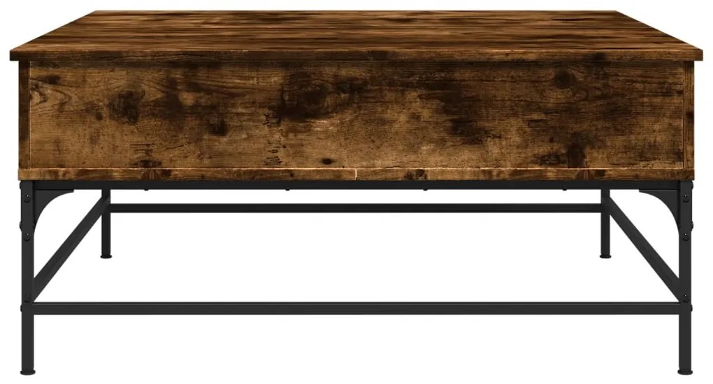 vidaXL Τραπεζάκι Σαλονιού Καπνιστή Δρυς 95x95x45 εκ. Επ. Ξύλο&amp;Μέταλλο