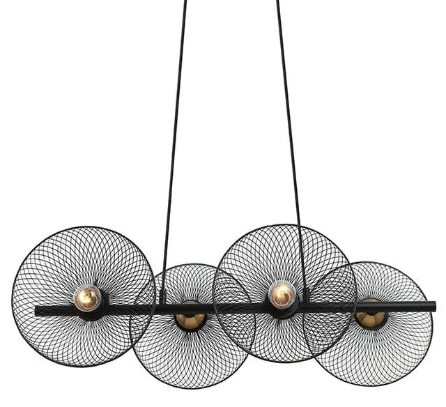 Φωτιστικό Οροφής - Ράγα HL45844P71B 4ΧΕ27 71Χ35ΧΗ119 Black Aca Decor Metal