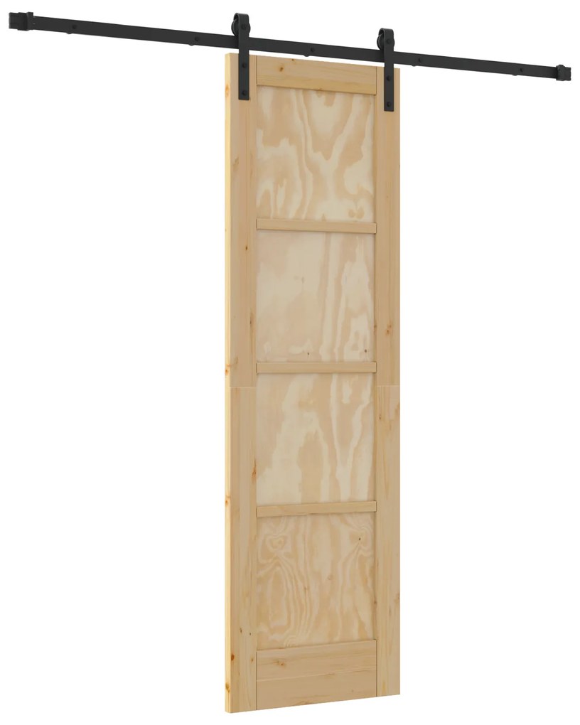 vidaXL Συρόμενη Πόρτα με Σετ Υλικών 61x198.5 εκ. Συμπαγές Ξύλο Πεύκο