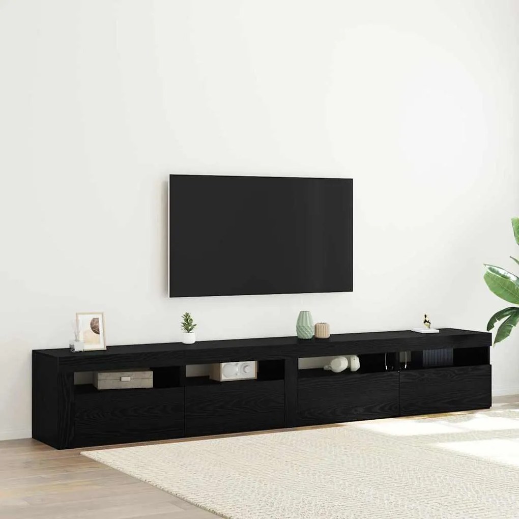 vidaXL Σετ Βάσης Τηλεόρασης 3 pcs Μαύρη δρυς 240 x 35 x 40 εκ.