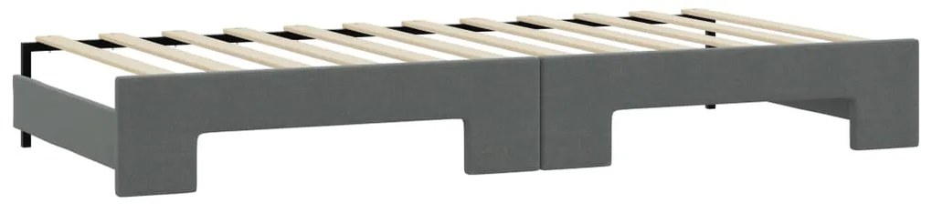 vidaXL Καναπές Κρεβάτι Συρόμενος Σκούρο γκρι 80x200 εκ Ύφασμα Στρώματα