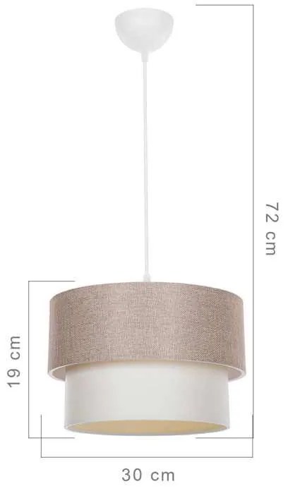 Φωτιστικό οροφής μονόφωτο PWL-1194 pakoworld Ε27 μπεζ Φ30x72εκ