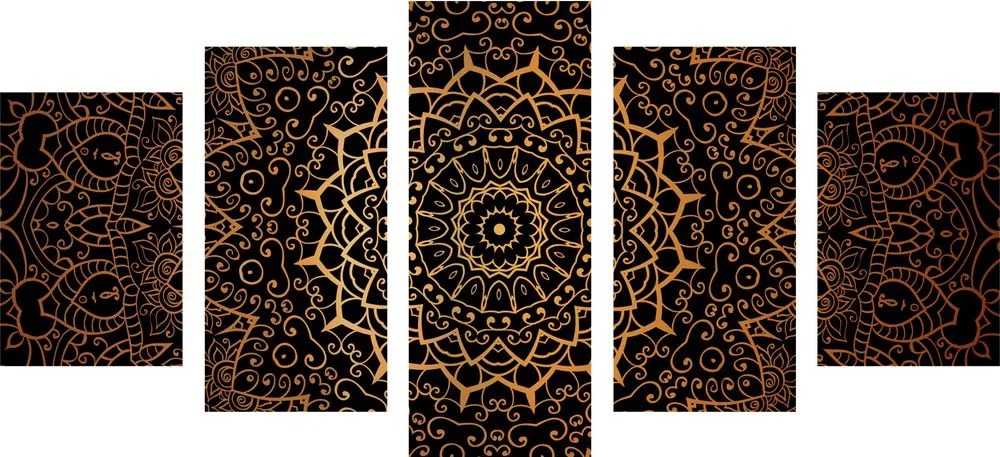 Εικόνα 5 μερών vintage Mandala σε ινδικό στυλ - 200x100