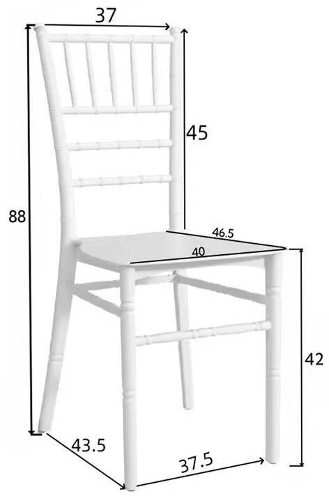 Καρέκλα Tiffany pp σε λευκή απόχρωση 42x40x89εκ 40x40x89 εκ.