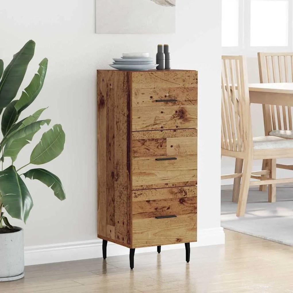 vidaXL Πλαϊνό γραφείο Παλαιό ξύλο 34 x 34.5 x 90 εκ Επεξεργασμένο ξύλο