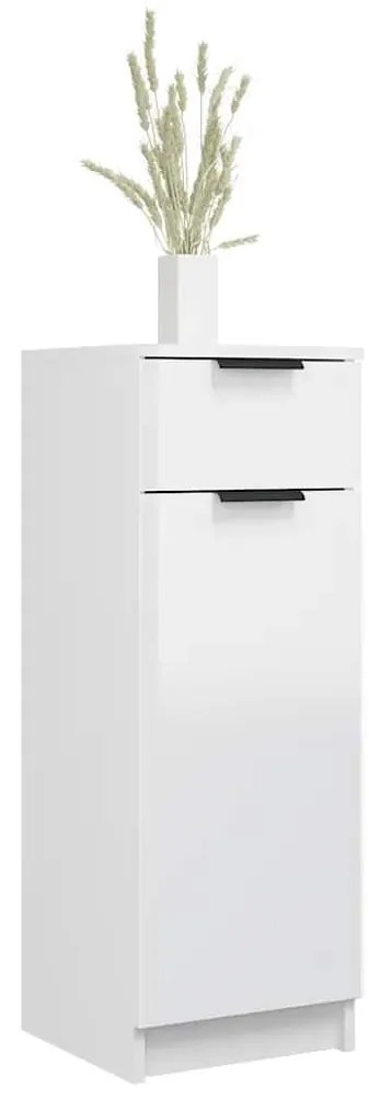 vidaXL Ντουλάπι Μπάνιου Γυαλιστερό Λευκό 32x34x90 εκ. Επεξεργ. Ξύλο